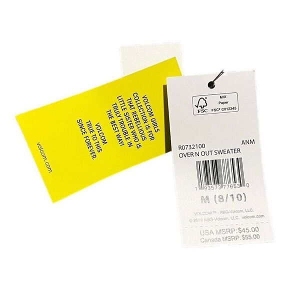 VOLCOM Sweater Girls Youth Sz M (8-10) Over N Out Animal Print Crewneck NWT - Picture 7 of 16